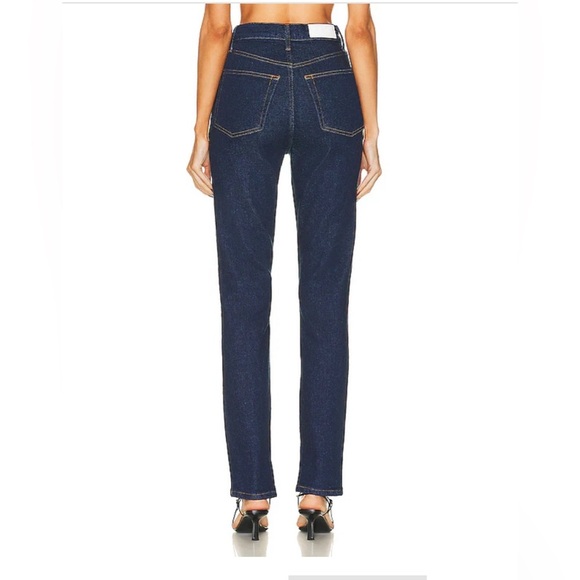 RE/DONE Women's Sz 26 Super High Rise Drainpipe Zip Ankle Jeans Rigid Like Wash - Picture 4 of 16